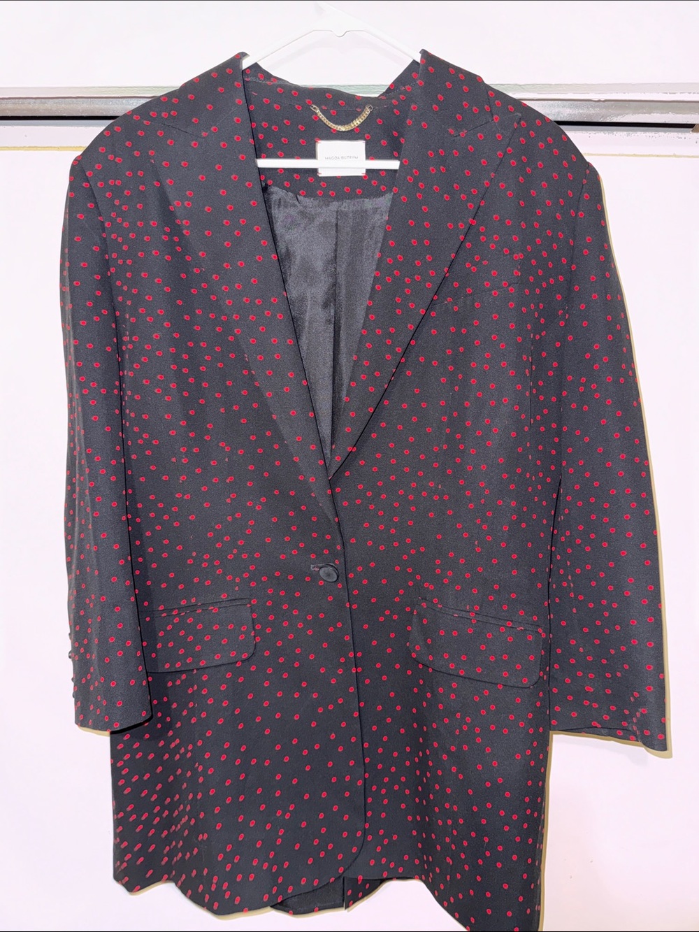 Magda Butrym Black Blazer with Red Dot Print
